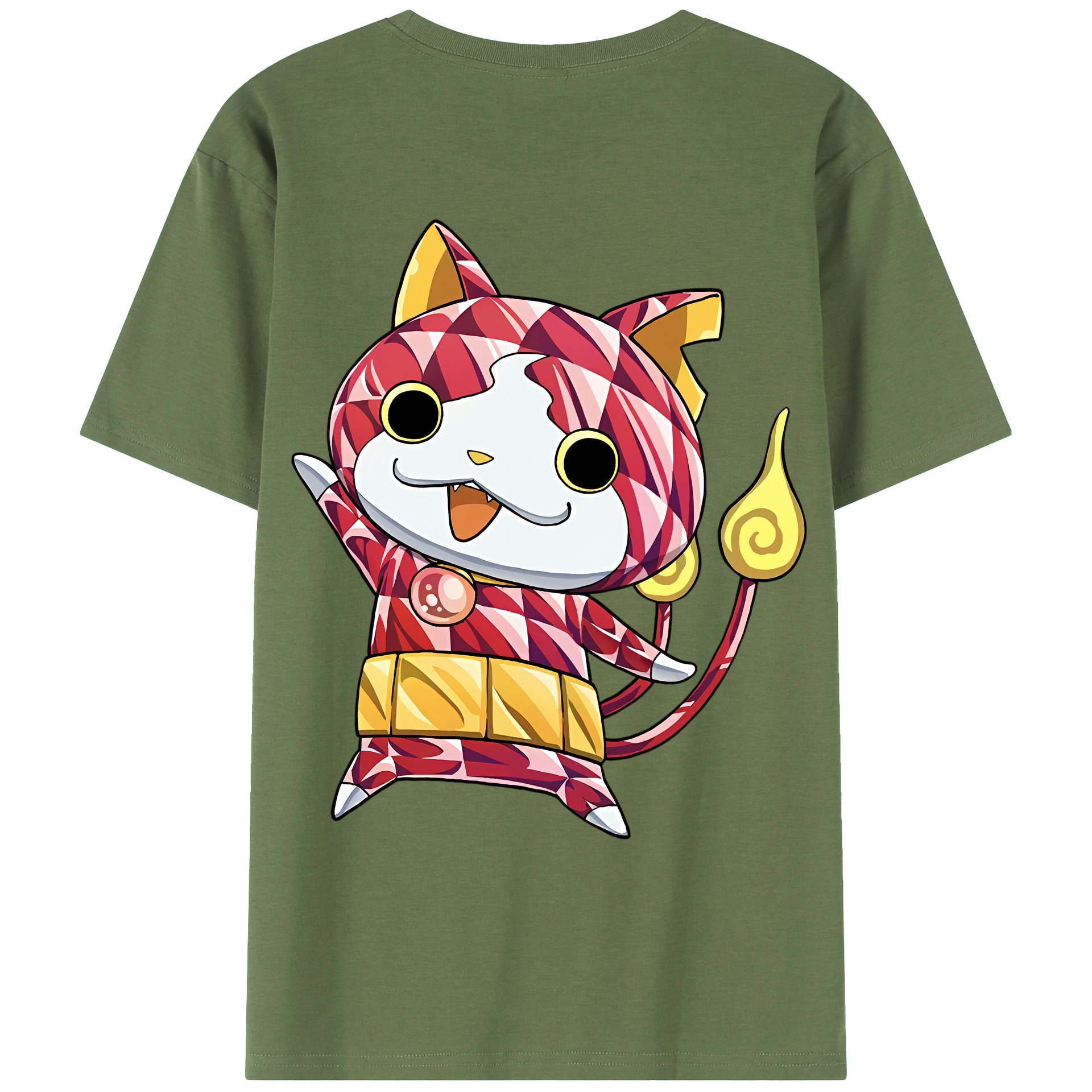 （画像用） 妖怪ウォッチ Yo-kai Watch 綿100％ メンズ半袖Tシャツ（バックプリント） 通気性